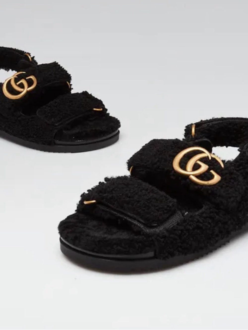 Gucci Shearling Dad Sandals